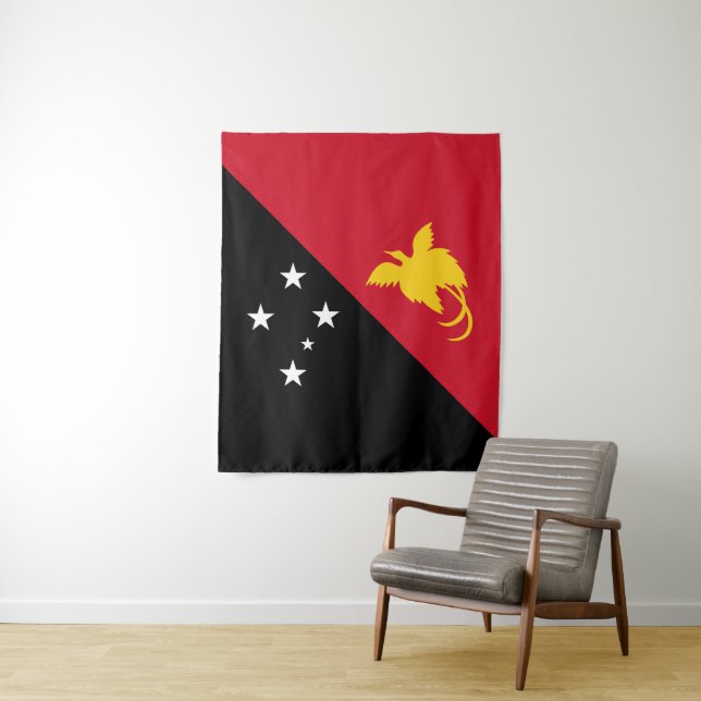 Tenture Drapeau de Papouasie-Nouvelle-Guinée (En situation)