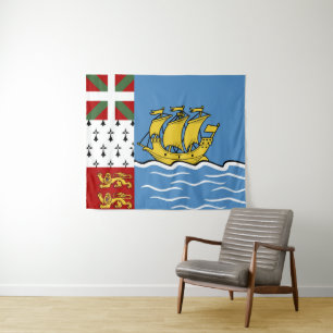 Tenture Drapeau de Saint-Pierre-et-Miquelon