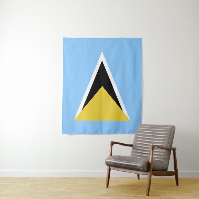 Tenture Drapeau de Sainte-Lucie (En situation)