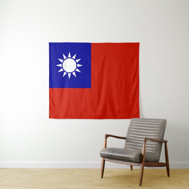 Tenture Drapeau de Taïwan (En situation (horizontale))