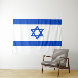 Tenture drapeau d'Israël étoile bleue de David