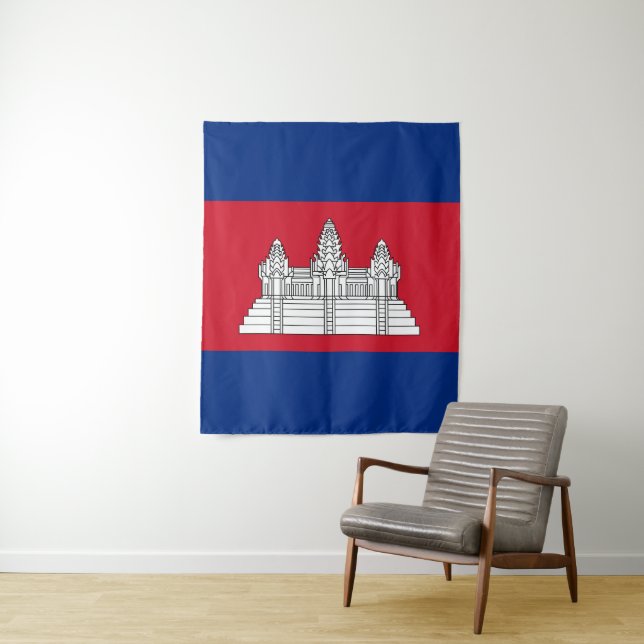 Tenture drapeau du Cambodge (En situation)