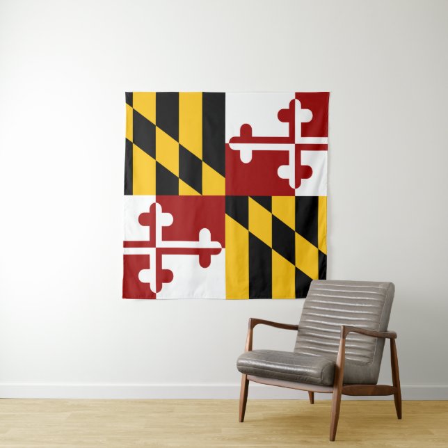 Tenture Drapeau du Maryland (En situation)