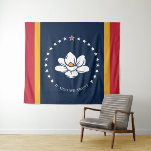 Tenture Drapeau du Mississippi - Nouveau Drapeau de Magnol