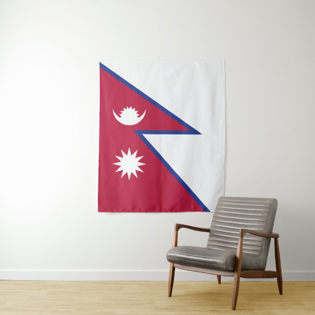 Tenture Drapeau du Népal (En situation)