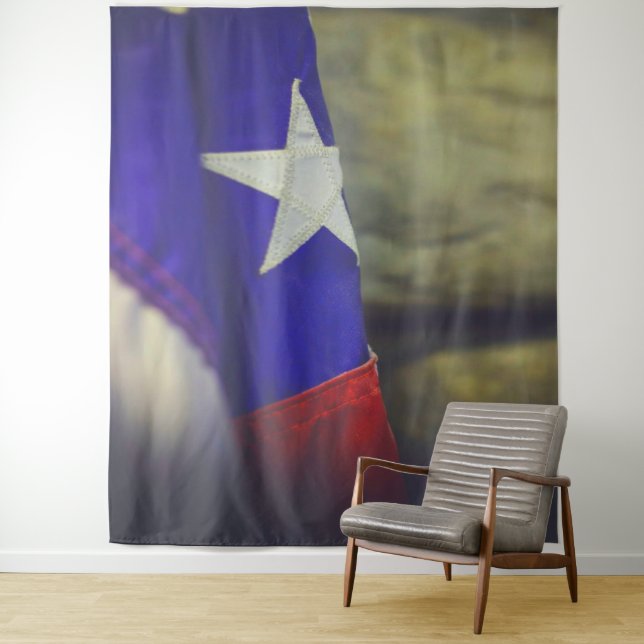 Tenture Drapeau du Texas Rustique Lone Star State USA (En situation)