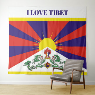 Tenture Drapeau du Tibet - Drapeau du lion des neiges