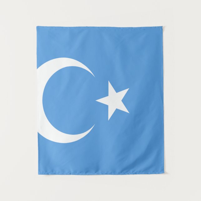 Tenture Drapeau du Turkestan oriental Ouyghur (Devant)