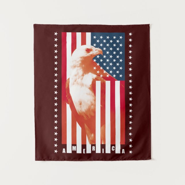 Tenture Drapeau et aigle des États-Unis d'Amérique (Devant)