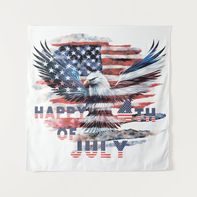 Tenture Drapeau et aigle des États-Unis. Indépendance (Devant)