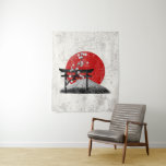 Tenture Drapeau et symboles du Japon ID153<br><div class="desc">Ce mur de décoration patriotique orné d'un drapeau japonais orné d'images du Mont Fuji,  de fleurs de cerisiers et d'une porte torii...  le tout dans un effet moderne et en détresse. Recherchez ID153 pour voir d'autres produits avec cette conception.</div>