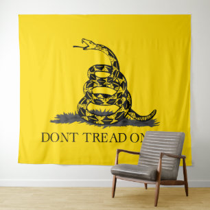 Tenture Drapeau Gadsden jaune classique Ne marchez pas sur