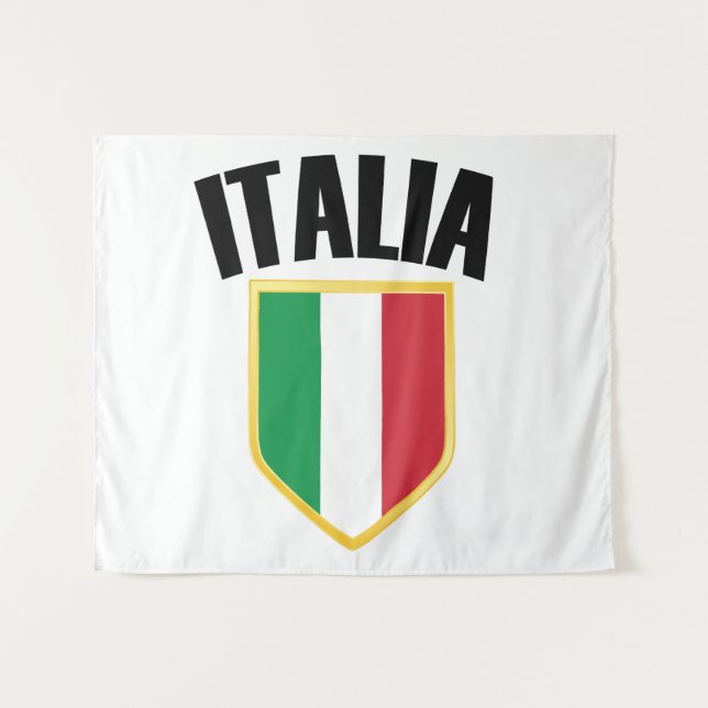 Tenture Drapeau Italia Crest Italie (Devant (Horizontal))