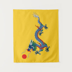 Tenture Drapeau jaune impérial de dragon, dynastie de Qing
