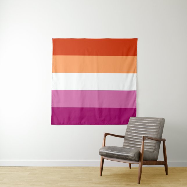 Tenture Drapeau lesbien 57 x 57 (En situation (horizontale))