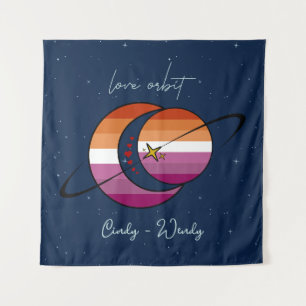 Tenture Drapeau lesbien Love Orbit Univers Soleil & Lune C