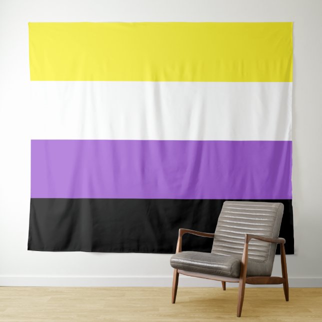 Tenture Drapeau Non Binaire Extra Large LGBT (En situation (horizontale))