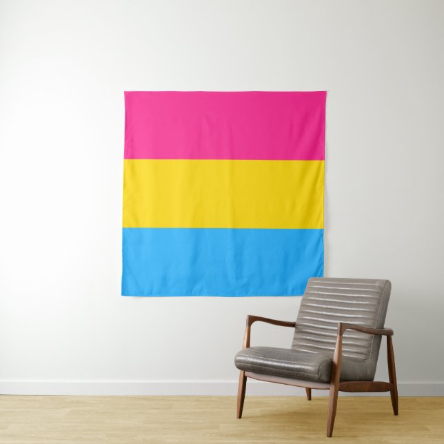 Tenture Drapeau Pansexuel Carré (En situation (horizontale))