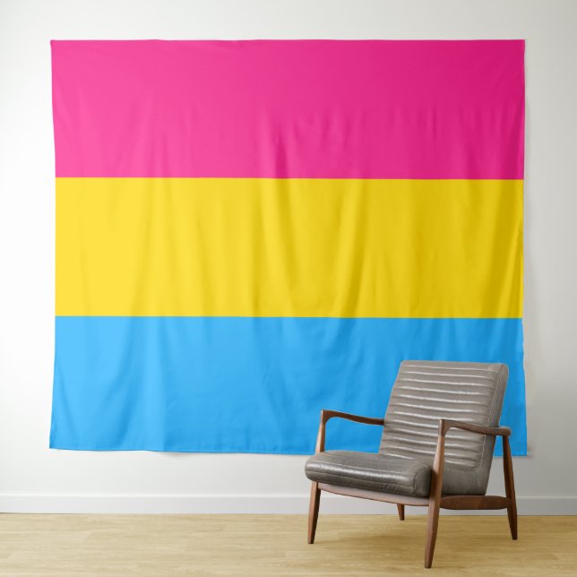Tenture Drapeau Pansexuel extra grand (En situation (horizontale))