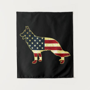 Tenture Drapeau Rustique Américain Berger Allemand