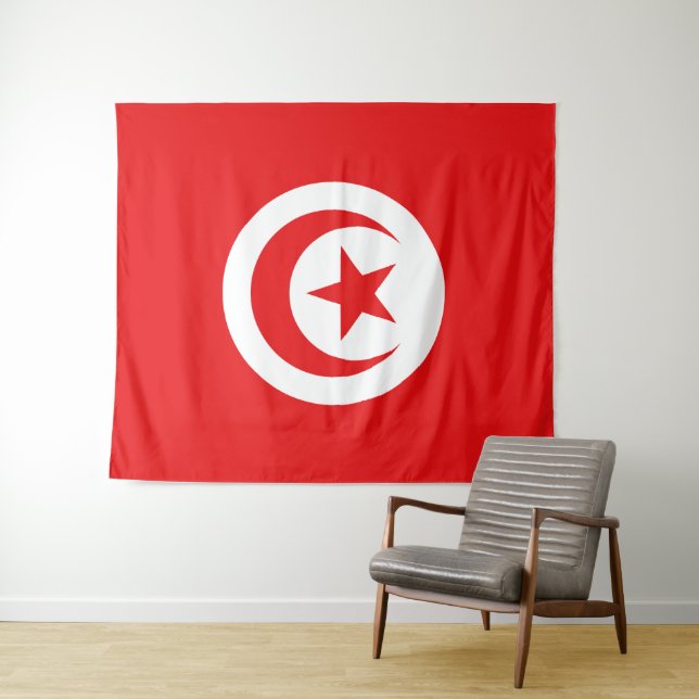 Tenture Drapeau Tunisie (En situation (horizontale))