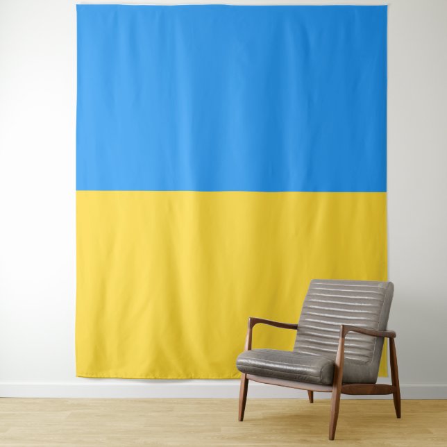 Tenture Drapeau ukrainien (En situation)