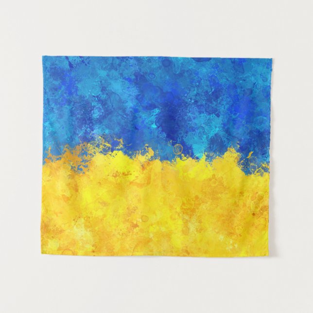 Tenture drapeau ukrainien  (Devant (Horizontal))