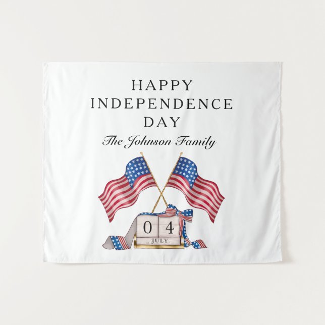 Tenture Drapeau USA patriotique 4 juillet (Devant (Horizontal))
