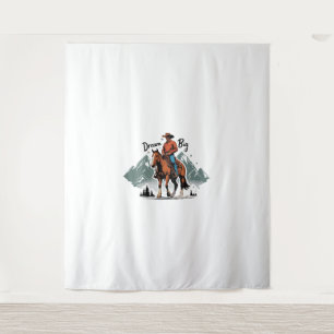 Tenture Dream Big- Cowboy équitation cheval