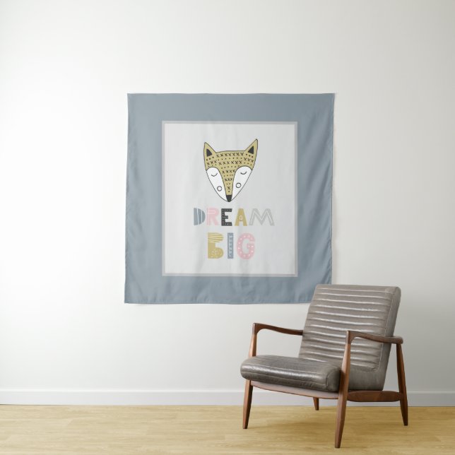 Tenture Dream Big Scandinavian Fox Salle pour enfants (En situation)