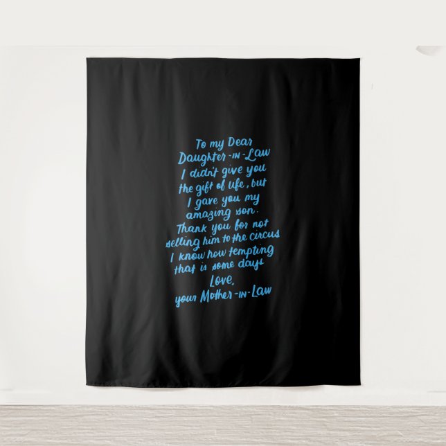 Tenture Drôle Belle-Fille À Ma Chère Belle-Fille (Devant)