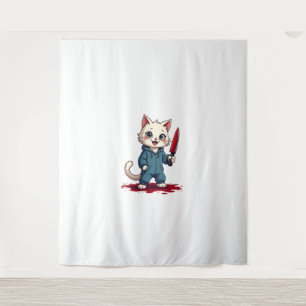 Tenture Drôle Cat Horror Films Mignonne Halloween Pour Kit