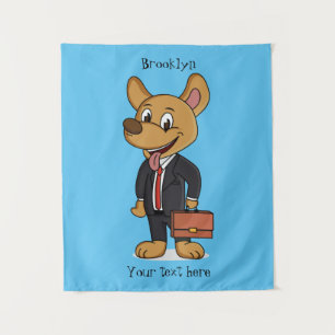 Tenture Drôle chien en costume d'entreprise dessin animé