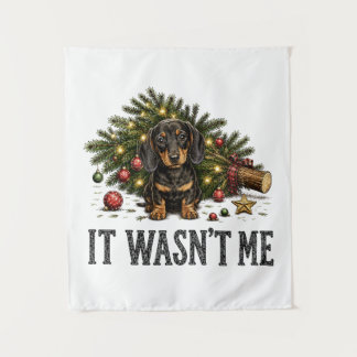Tenture Drôle de Dachshund Noël Ce n'était pas moi