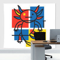 Drôle de motif d'art abstrait Axolotl Piet Mondria