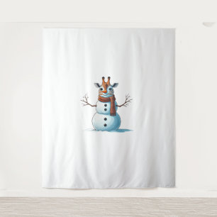 Tenture Drôle Giraffe Snowman Scarf Noël Femme Hommes