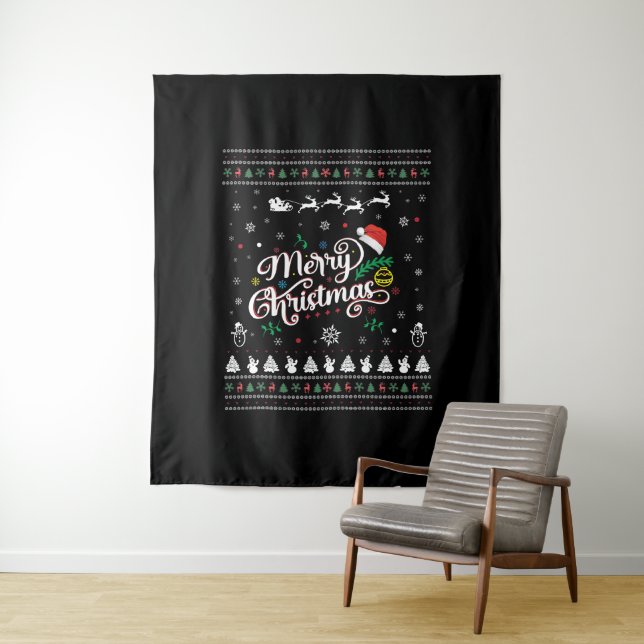 Tenture Drôle Mauvais Joyeux Noël (En situation)