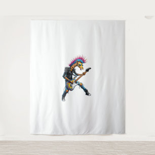 Tenture Drôle Punk Giraffe, Rock'n Roll Goth Giraffe, Guit