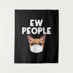 Tenture Drôle Retro Vintage Bulldog Portant Masque Ew Pers