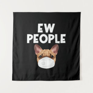 Tenture Drôle Retro Vintage Bulldog Portant Masque Ew Pers