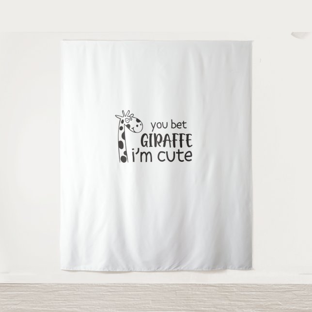 Tenture Drôle Tu paris Giraffe Je suis mignonne - Giraffe  (Devant)