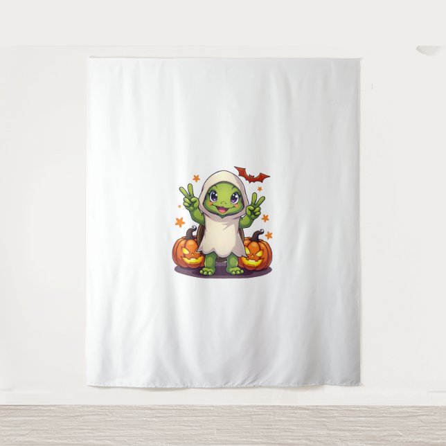 Tenture Drôle Turtle Ghost Citrouille Boo Halloween Kids M (Devant)