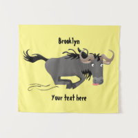 Drôle wildebeest tourner dessin animé illustration