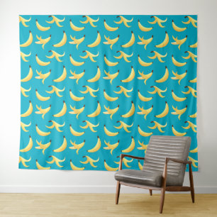 Tenture Drôles de faveurs de fête à la banane rétro éditab