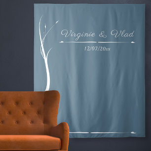 Tenture Dusty Blue Mariage Tapestry & Photo Booth Backdrop