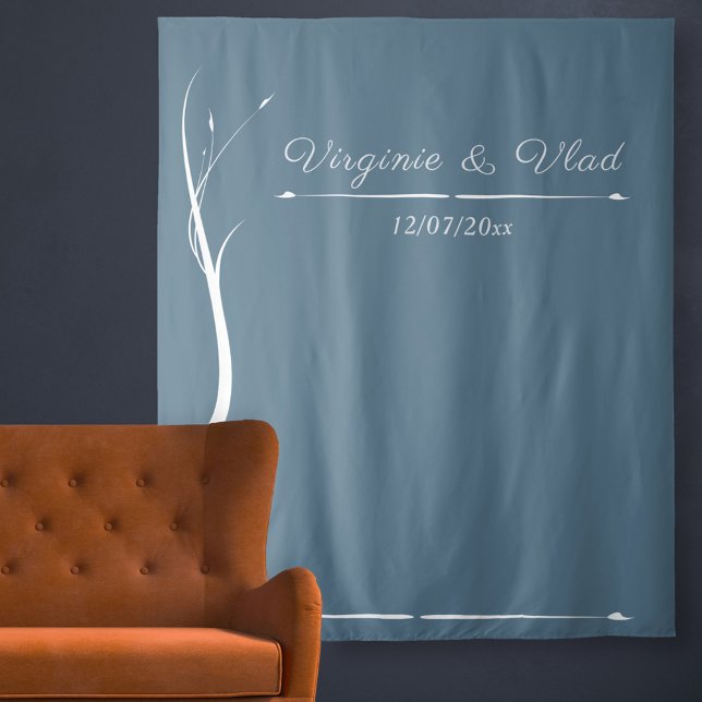 Tenture Dusty Blue Mariage Tapestry & Photo Booth Backdrop (Dusty Blue Wedding Tapestry & Photo Booth Backdrop)