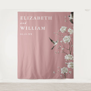 Tenture Dusty Rose Chinoiserie Mariage Photo Contexte