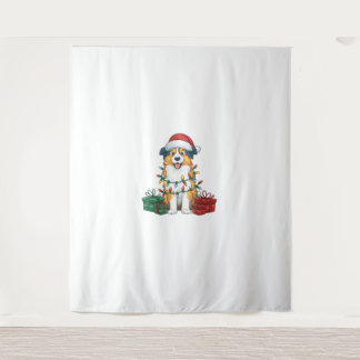 Tenture Éclairage de Noël chapeau australien berger chien 