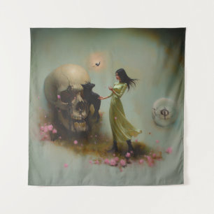 Tenture Eclipse Prêtre Lune Occulte Dark Witchk AI Art