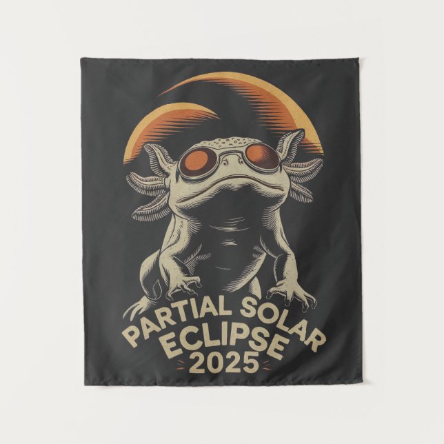 Tenture Éclipse Solaire Partielle 2025 Axolotl Ammph (Devant)